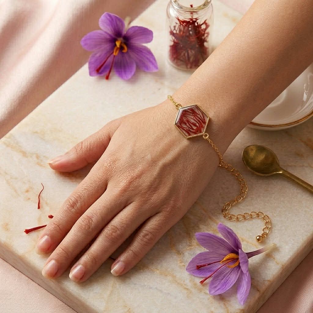 Bracelet hexagonal raffiné de safran – Image 2
